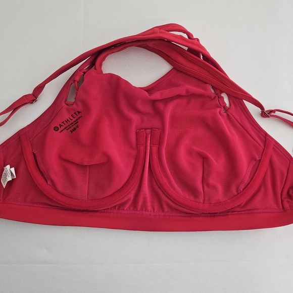 Athleta High Neck Loop Bikini Swim Top 34B/C Criss Cross Back - Picture 6 of 10